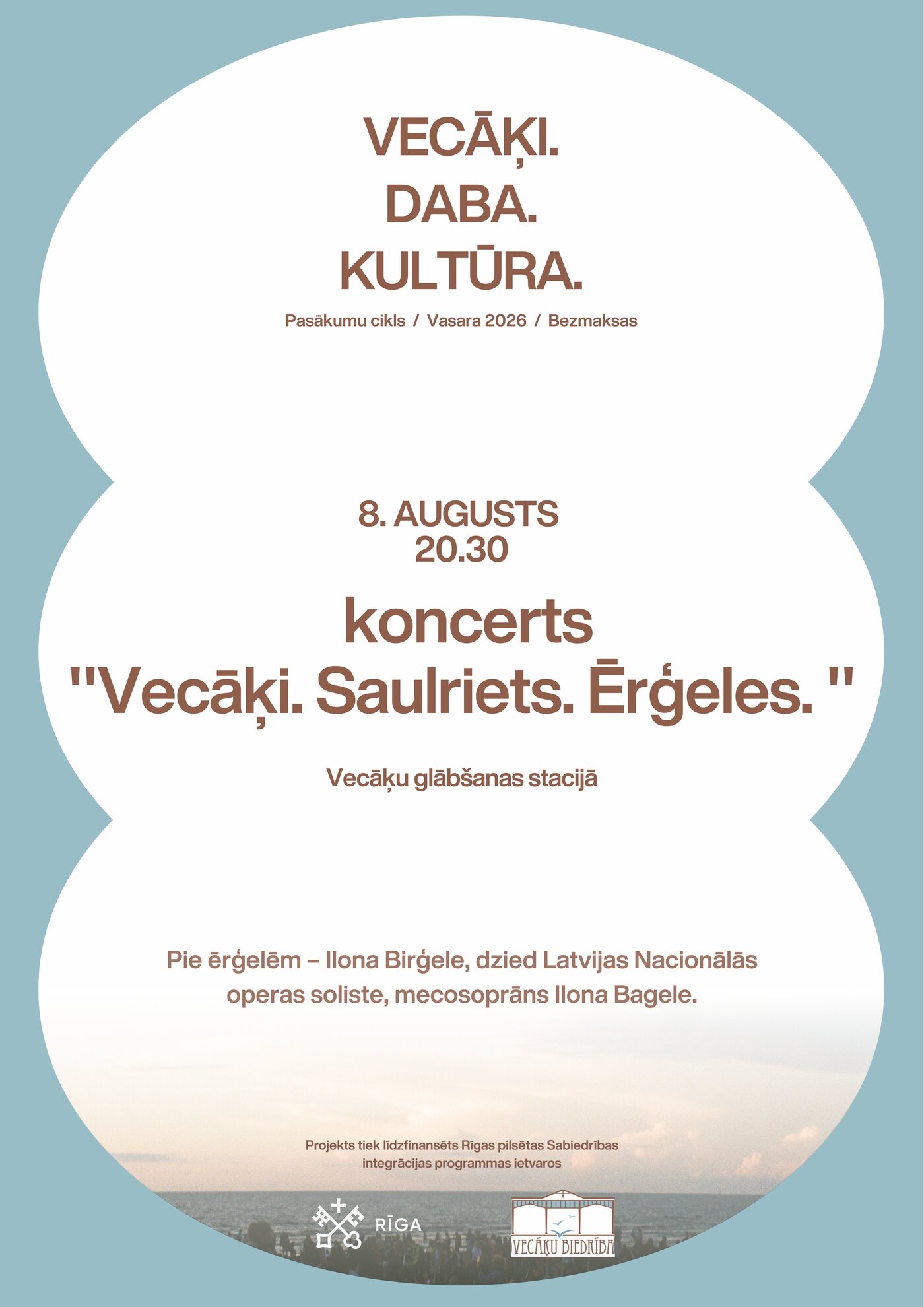 Vecāķi. Saulriets. Ērģeles.